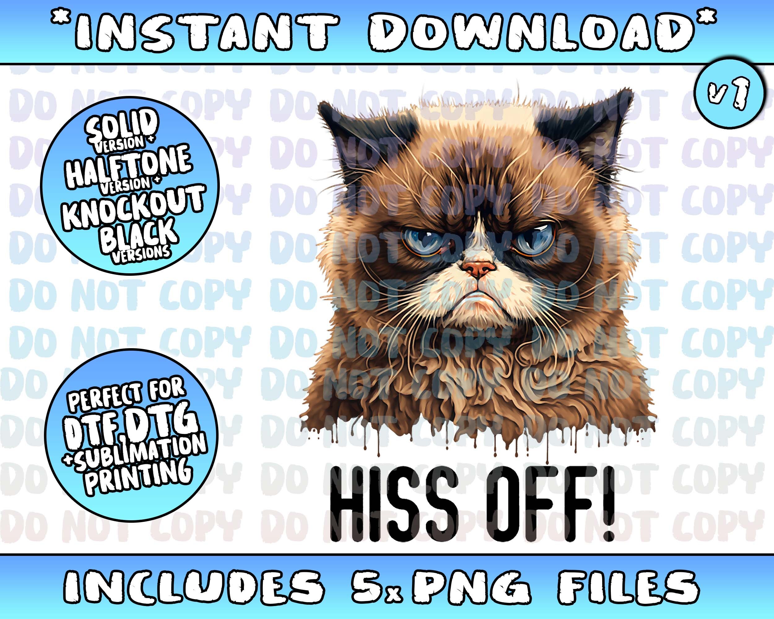 Hiss Off Angry Cat Face Funny Cute Unisex T-Shirt - Sandilake Clothing