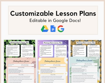 Customizable Lesson Planners - Editable in Google Docs | Digital Lesson Plan Template for Teachers/Home School | Back to School Teacher Tool