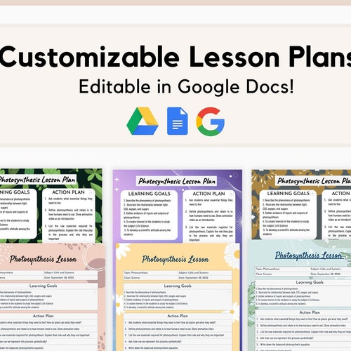 Lesson Plan Template for Educators Digital Printable Etsy