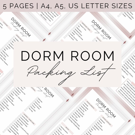 Ultimate Dorm Room Checklist Packing List for University and Etsy