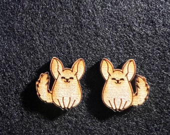 Wooden Chinchilla Earrings