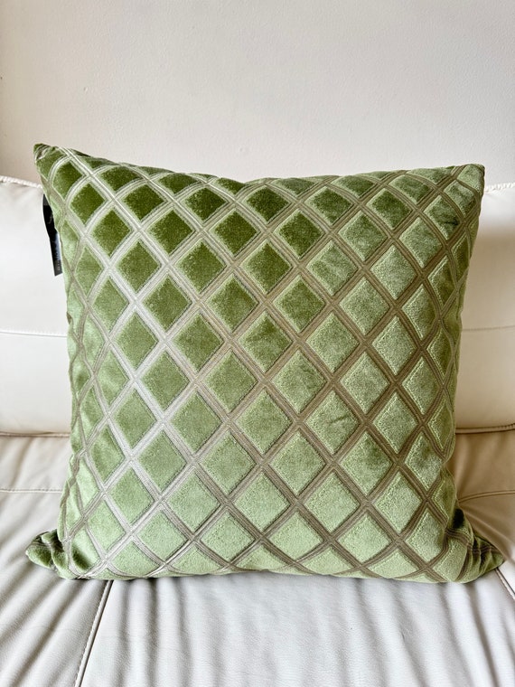 Soho Studio 22x22 Green Beige Diamond Quilted Pattern Textured Velvet Luxury Square Decorative Decor Pillow With Insert Etsy Canada