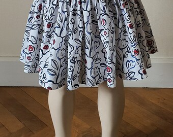 5 ans - PETIT BATEAU - Jupe imprimée bleu et rouge