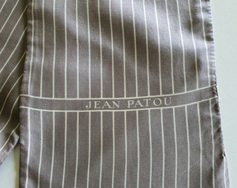 JEAN PATOU - Fular de seda gris topo con rayas beige