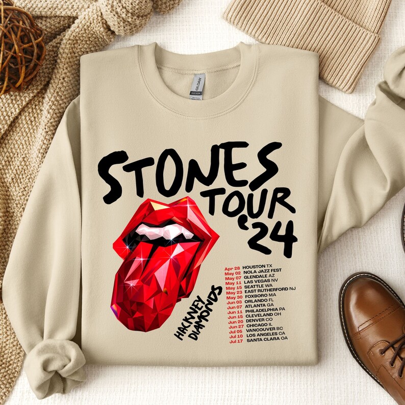 Buy The Rolling Stones Hackney Diamonds Tour 2025 Schedule List Tshirt
