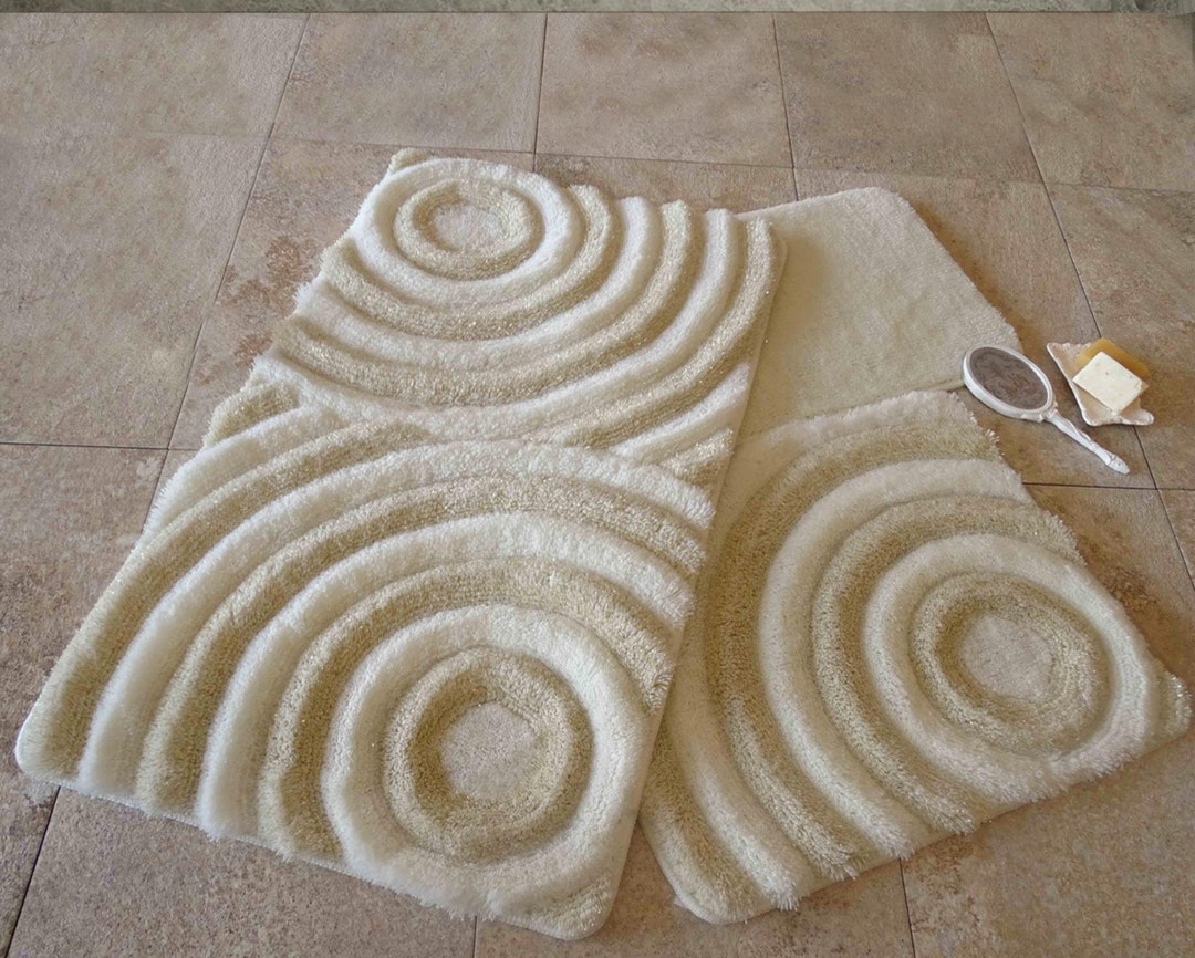 Fluffy Bath Rug Set, Cute Bath Mat, Bath Decor, Washable Rug, Bathroom