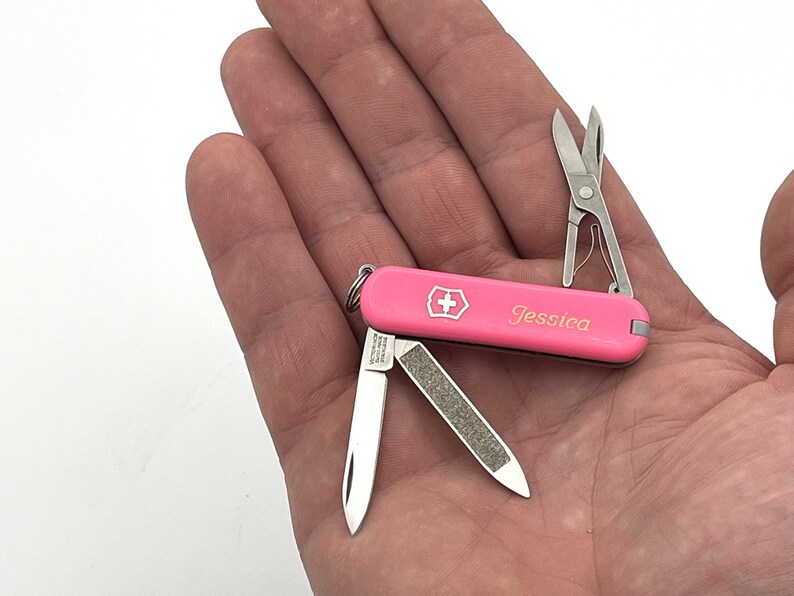 Vintage Engraved jessica Pink Swiss Army Knife 0041 Etsy