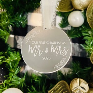 First Christmas as Mr. and Mrs. ornament | Baby’s first christmas Ornament | New Home Christmas Ornament | 2023 Christmas ornaments