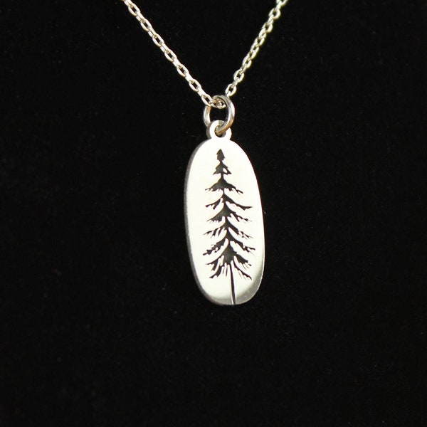 Sterling Silver Pine Tree Necklace - Forest Wanderlust Jewelry for Nature Lovers - Mother's Day Gift