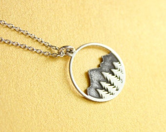 Evergreen Tree Necklace,Sterling Silver Tree Necklace, Forest Necklace, Wanderlust Jewelry, Silver Nature Necklace,Mothers Day Gift