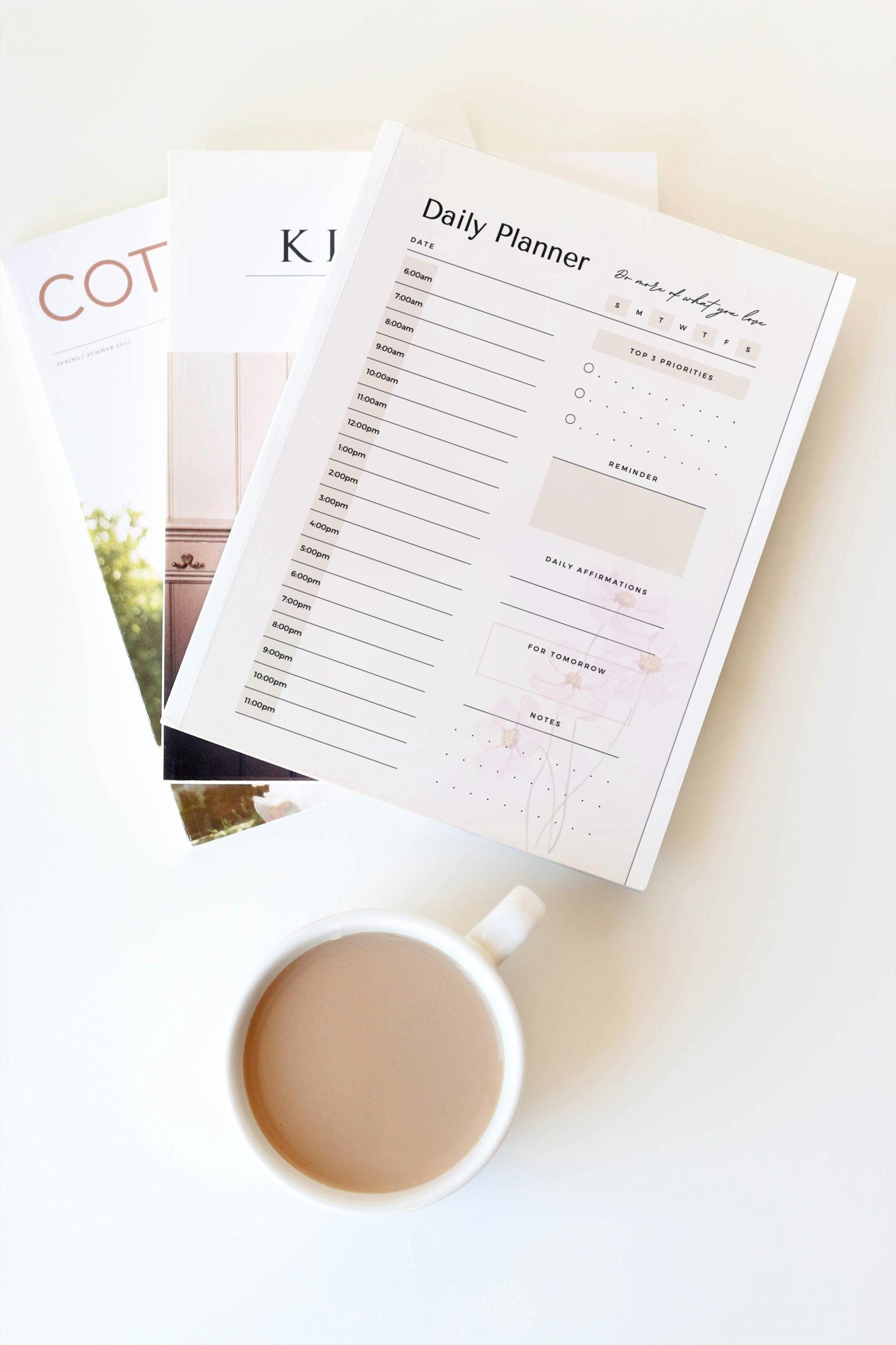 Printable Minimalist Daily Planner, Aesthetic To-Do List & Productivity Planner, Digital Download Planner, Gift For Her