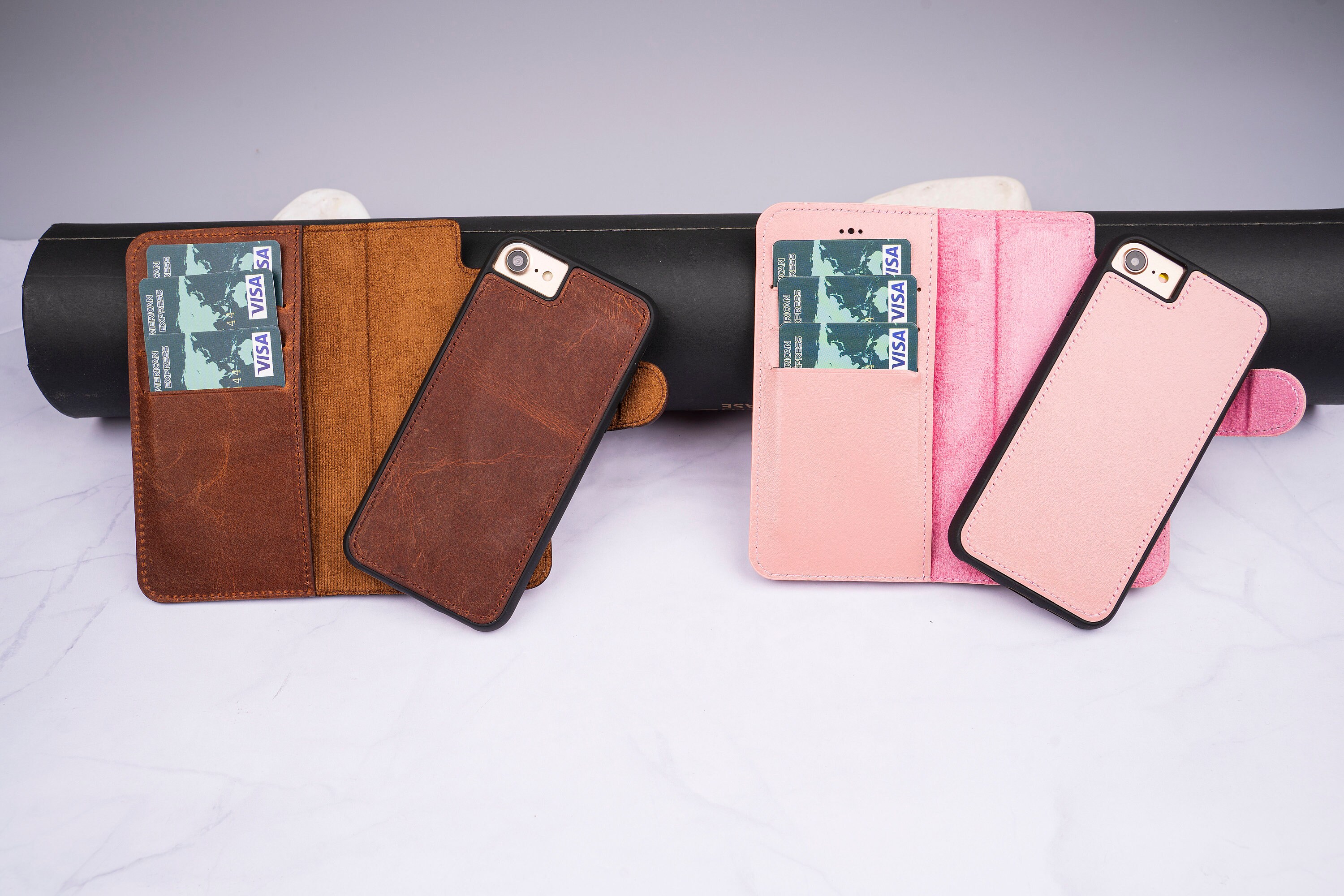 Galen Leather Detachable iPhone 13 Mini Leather Wallet Case