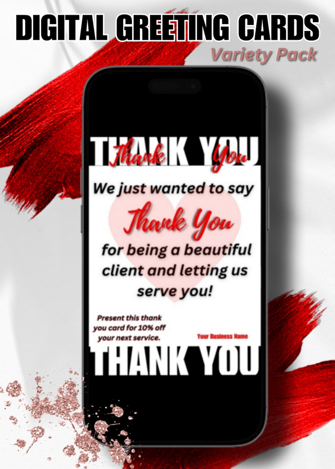 Editable E-card Variety Pack: Thank You, Birthday, Inspirational ...