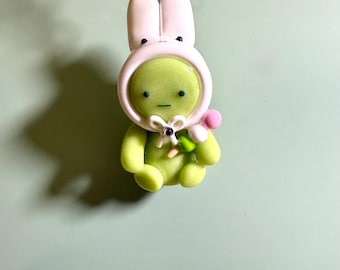 Smiski x Miffy Dango Keychain | Handmade Clay Item | Glow in the Dark Clay Charm
