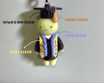 Graduation Smiski Customizable Clay Charm | Handmade Graduation Gift for Students