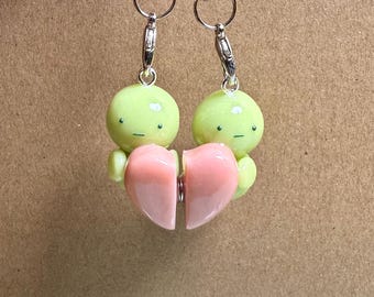 Smiski Heart Clay Charm | Glow in the Dark | Matching Couples Keychain
