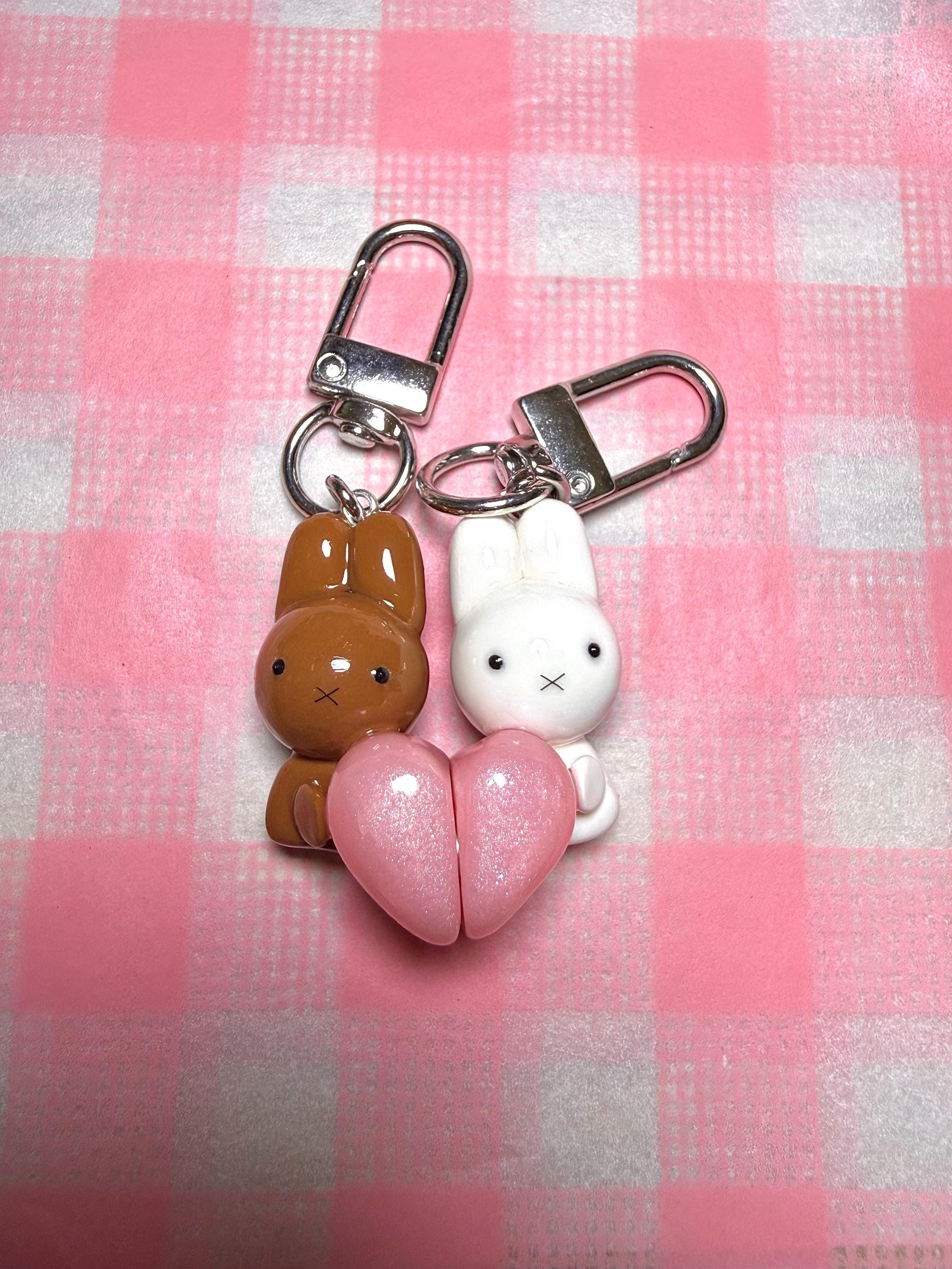 Miffy & Melanie Magnetic Heart Charm | Handmade Cute Miffy Charm