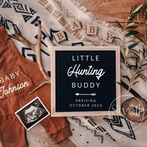 Hunting Pregnancy Announcement Little Hunting Buddy Digital Baby Reveal Announcement