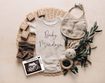 Minimalist Pregnancy Announcement Digital Boho Gender Neutral Baby Announcement Pregnancy Reveal Announcement Social Media Instagram