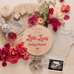 Baby Girl Unexpected Pregnancy Announcement Digital Gender Reveal Baby