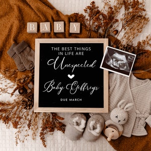 Pregnancy Announcement Digital Fall Baby Announcement Autumn Digital Unexpected Pregnancy Reveal Editable Template