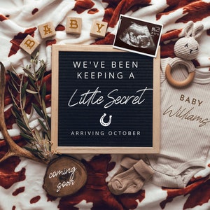 Western Baby Announcement Digital Cowboy Pregnancy Announcement Personalized Digital Download Southwestern Baby