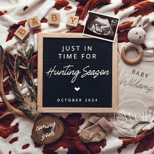 Just In Time For Hunting Season Pregnancy Announcement Digital Baby Reveal Announcement