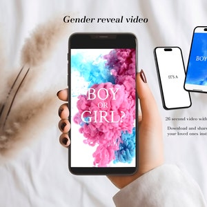 Boy Gender Reveal Video Pregnancy Announcement Video Digital Movie Baby Announcement It&#39;s a Boy Instant download