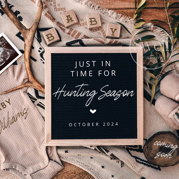 Just In Time For Hunting Season Pregnancy Announcement Digital Baby Reveal Announcement