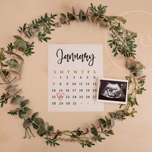 Pregnancy Announcement Digital Due Date Calendar Baby Announcement Minimal Social Media Gender Neutral Birth Announcement Digital Download