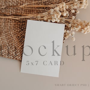 Boho Einladung Mockup Neutral Mockup 5x7 Karte Mockup Boho Karte Mockup Hochzeitskarte Mockup - 01