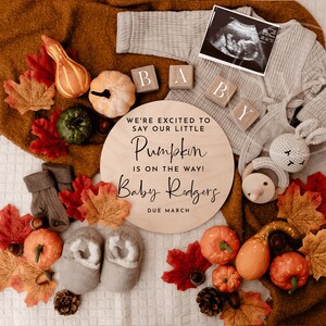 Fall Digital Pregnancy Announcement Gender Neutral Autumn Baby Announcement Social Media Facebook Instagram