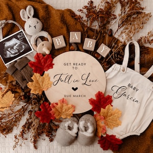 Herbst Schwangerschaftansage Digital Herbst Babymitteilung Instagram Enthüllen Social Media Baby Enthüllen Thanksgiving Baby - Fall In Love