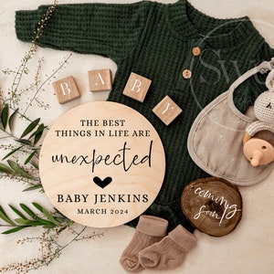 Pregnancy Announcement Digital Gender Neutral Editable Template Baby Announcement Pregnancy Reveal  Best Things in life are Unexpected Baby