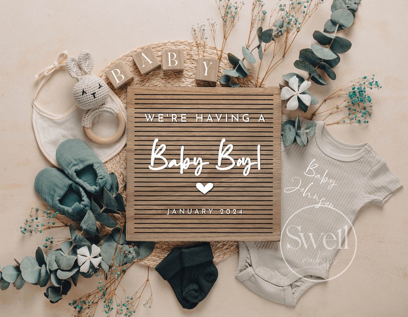 Baby Boy Pregnancy Announcement Digital Gender Reveal It's Etsy