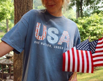 One Nation Under God Shirt: Patriotic Christian Tee - 4th of July