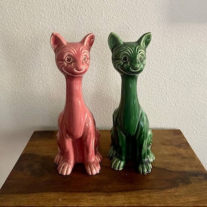 RARE Antique 1930&#39;s Grotesque Pottery Cat Made in England. Possible Aller Vale, Torquay Pottery.