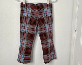 Vintage 1970's Boys Wool Plaid Pants, Size 6-8. Tailored by George White  for Fort Brockhurst, Made in England.
