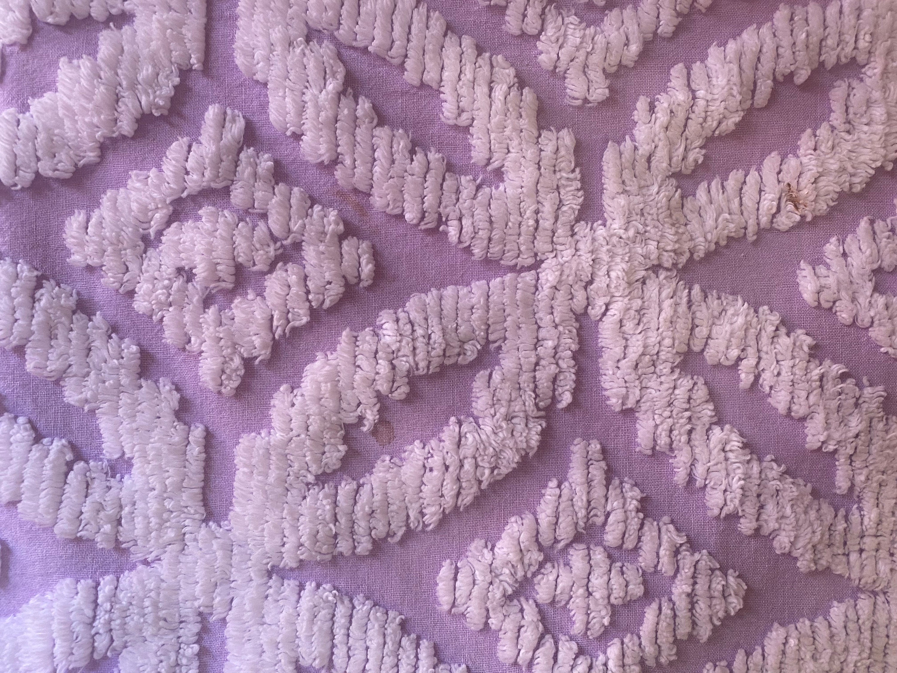 Vintage Purple Chenille Bedspread With Fringe Edges Full Size Etsy