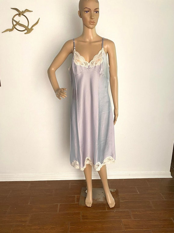 Vintage Christian Dior Grey Silk Night Gown with L