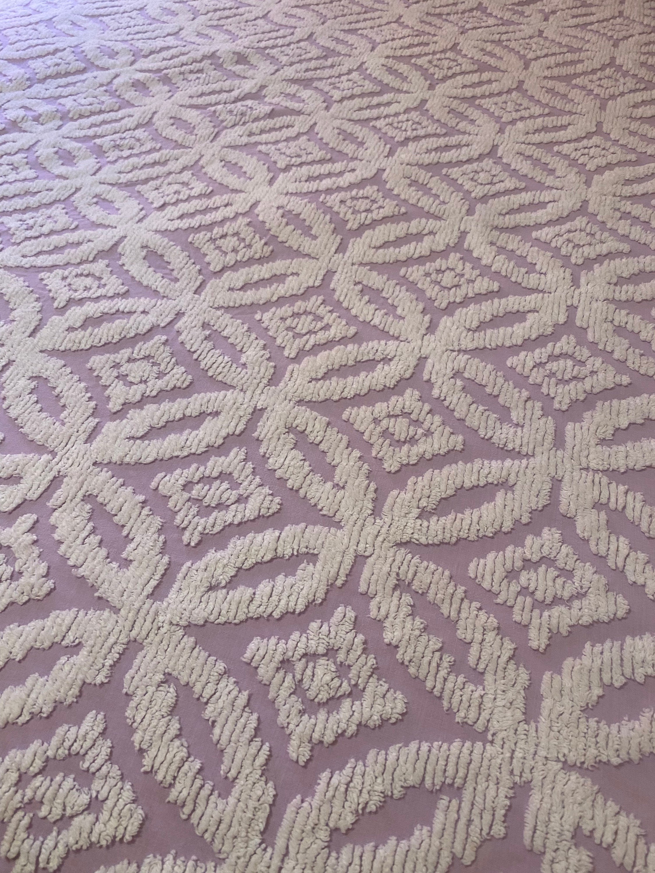 Vintage Purple Chenille Bedspread With Fringe Edges Full Size Etsy