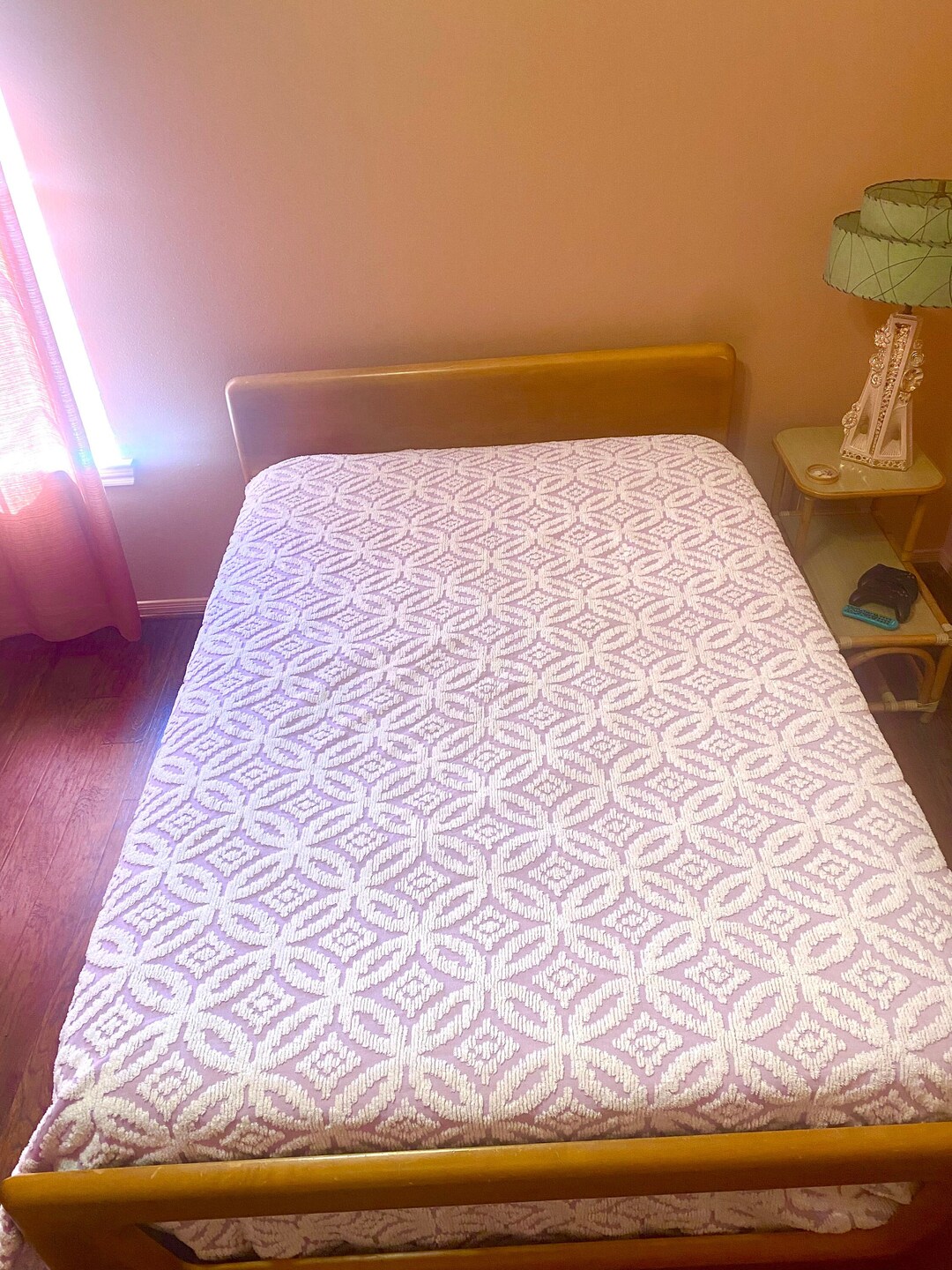 Vintage Purple Chenille Bedspread With Fringe Edges Full Size Etsy