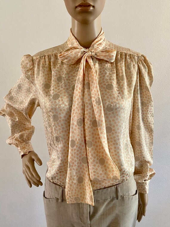 tie neck leopard print blouse