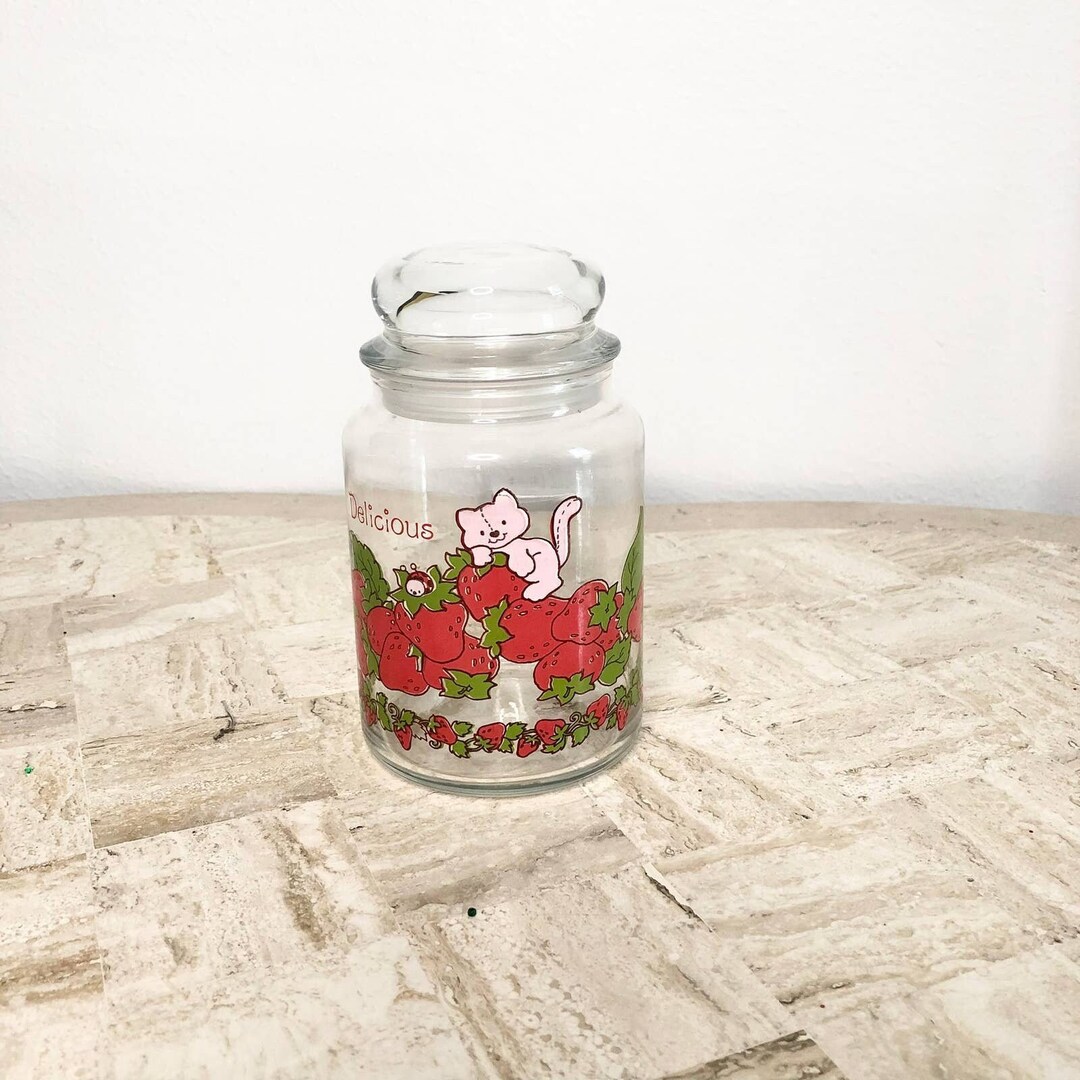 Vintage Strawberry Shortcake Glass Jar With Lid. Etsy