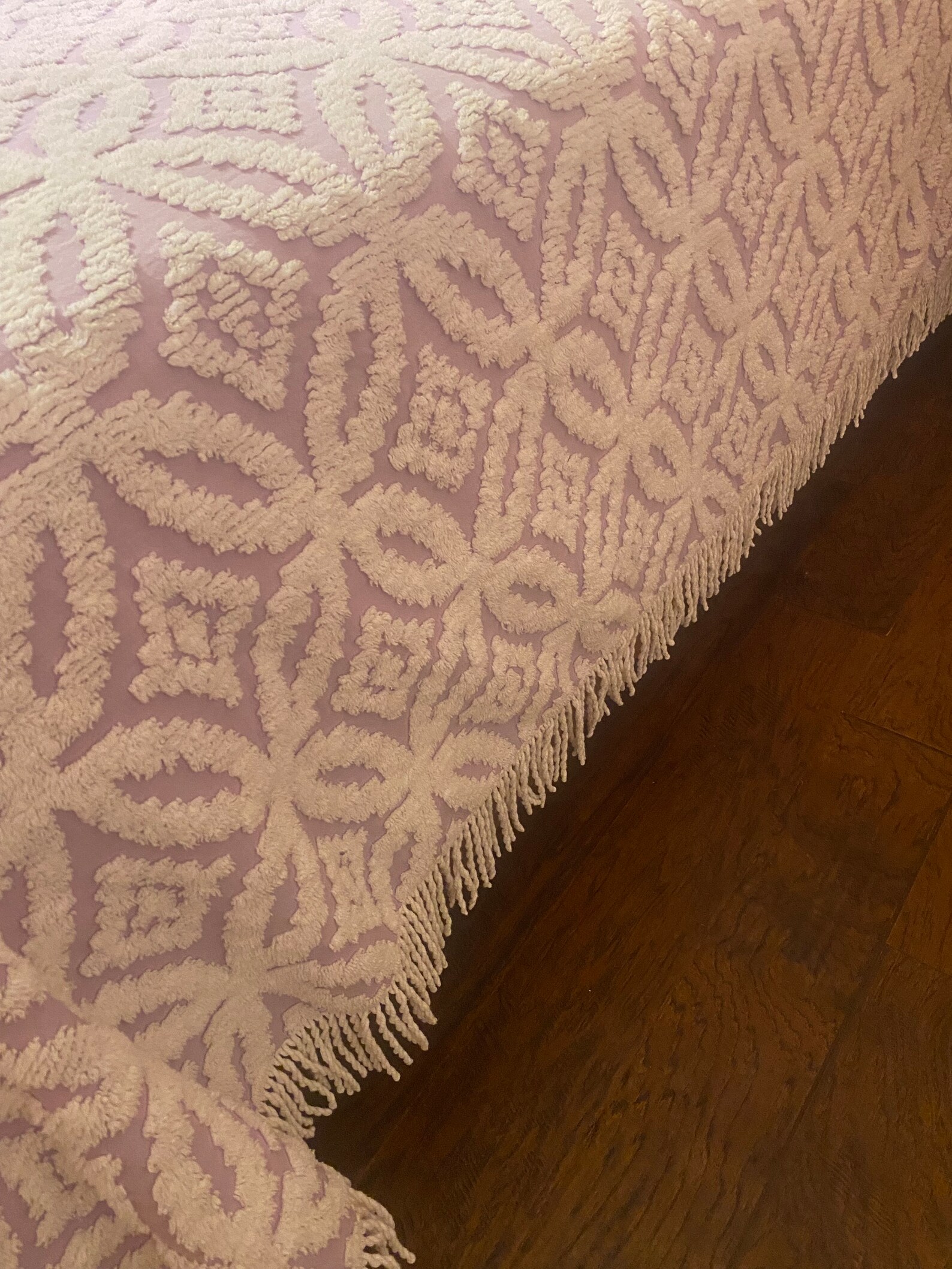 Vintage Purple Chenille Bedspread With Fringe Edges Full Size Etsy