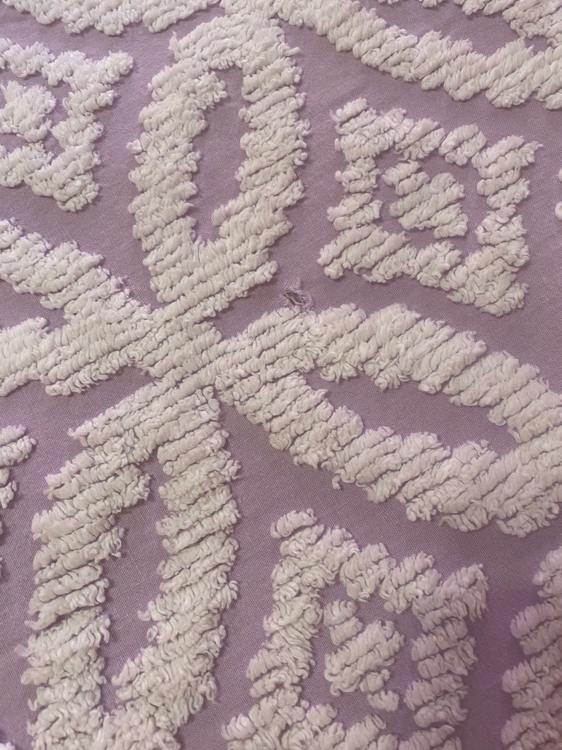 Vintage Purple Chenille Bedspread With Fringe Edges Full Size Etsy