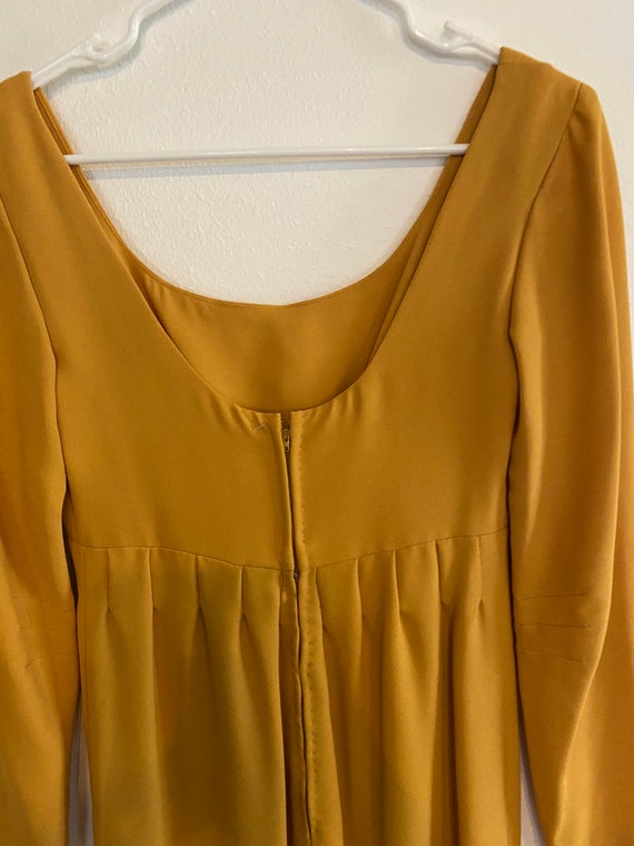 Vintage 1960's Mustard Yellow Handmade Shift Dress wi… Gem