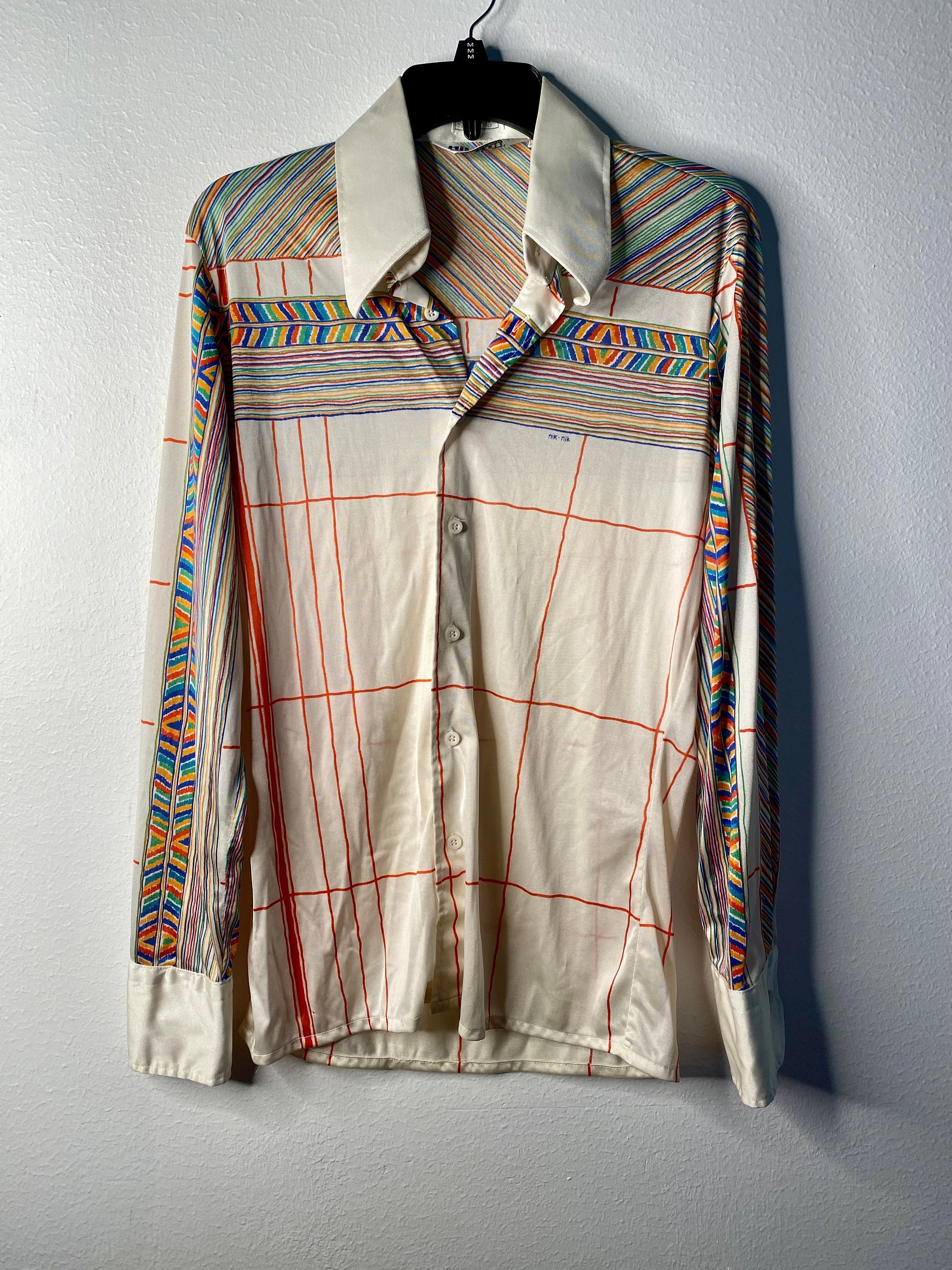 Vintage 1970s nik Nik Disco Shirt With and Bright - Etsy