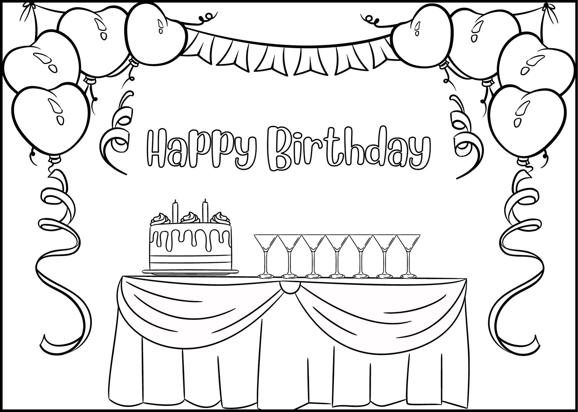 Color Your Own Birthday Fun Printable Birthday Card Coloring Pages color-your-own-birthday-fun-printable-birthday-card-coloring-pages