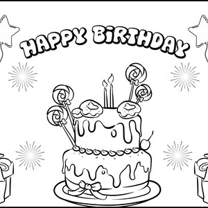 Color Your Own Birthday Fun: Printable Birthday Card Coloring Pages ...